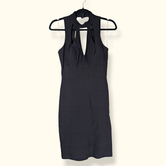 Le Chateau Black Fitted Cut Out Dress - Picture 5 of 8